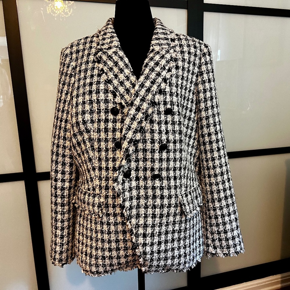 White House Black Market Houndstooth Blazer, Sz 18